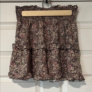 Japna Black and White Floral Skater Skirt